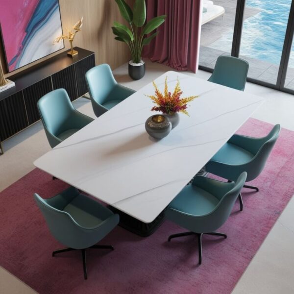 Arctic White Quartzite Dining Table - Image 3