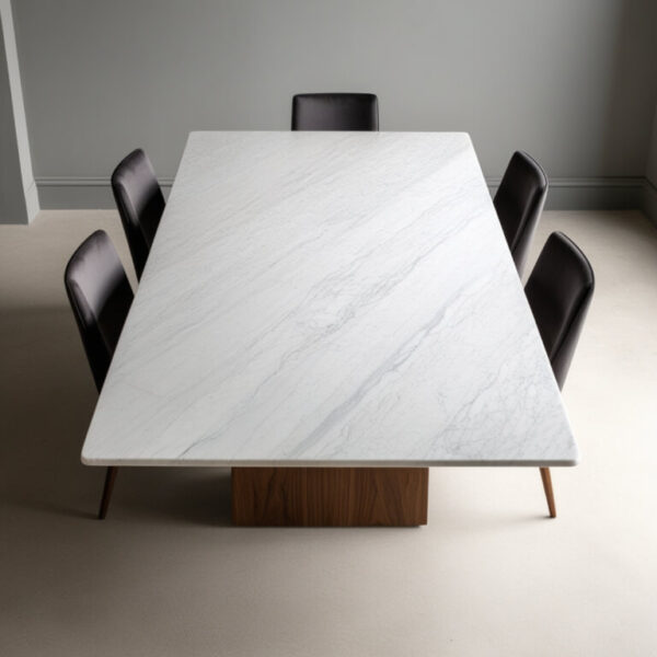 Bianco Carrara C Marble 8 Seater Dining Table - Image 3