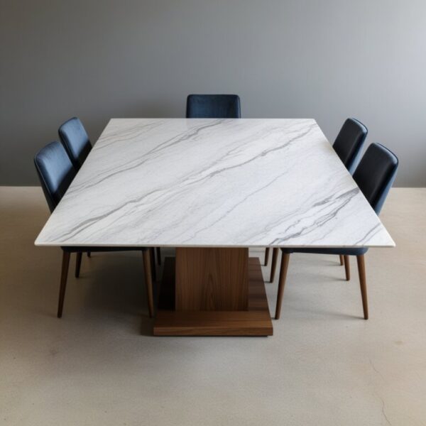 Bianco Carrara C Marble 8 Seater Dining Table - Image 4
