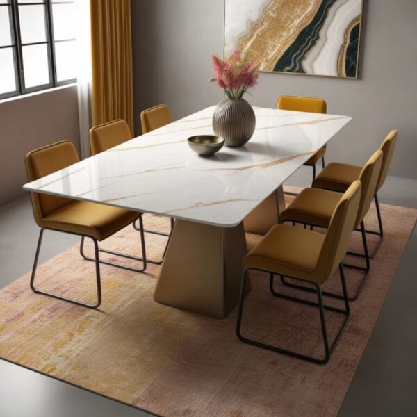 Bianco Carrara C Marble Dining Table