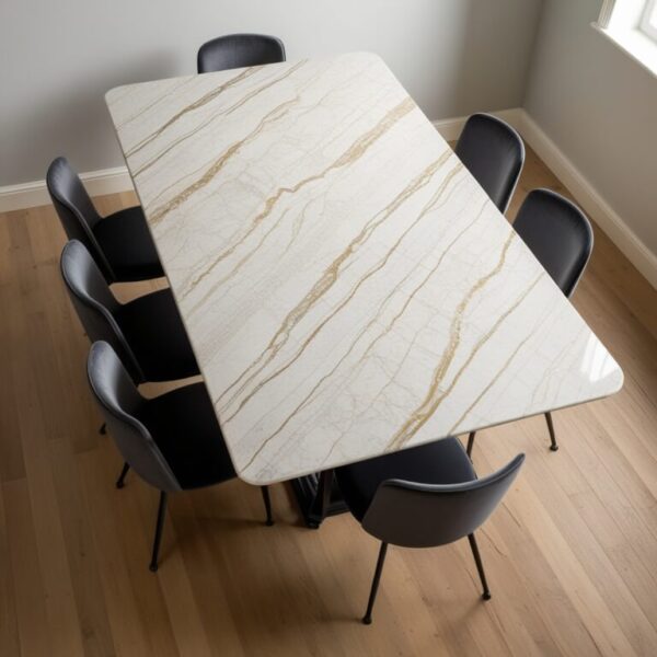 Bianco Lasa Marble 8 Seater Dining Table - Image 2