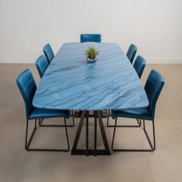 Blue Ice Quartzite 8 Seater Dining Table