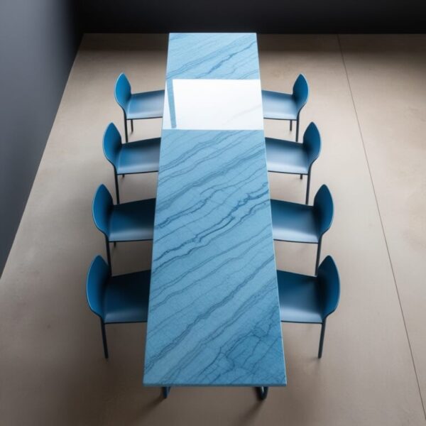 Blue Ice Quartzite 8 Seater Dining Table - Image 2