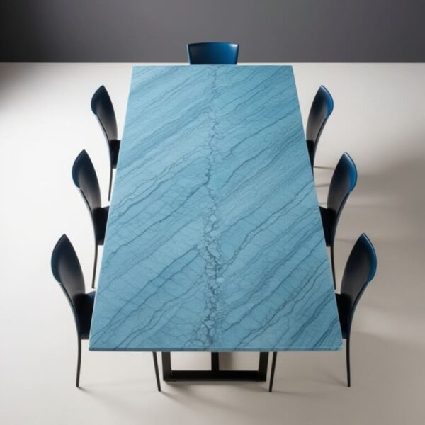Blue Ice Quartzite 8 Seater Dining Table - Image 3
