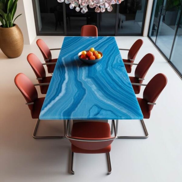 Blue Ice Quartzite Dining Table