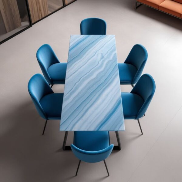 Blue Ice Quartzite Dining Table - Image 3