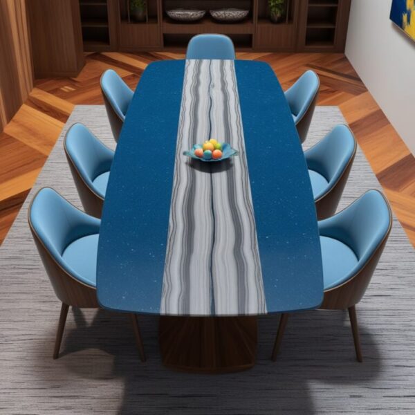 Blue Macaubas Quartzite 8 Seater Dining Table - Image 2