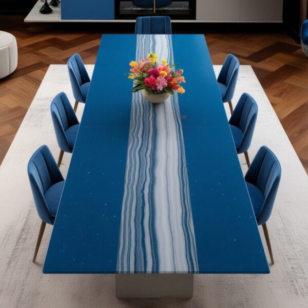 Blue Macaubas Quartzite Dining Table