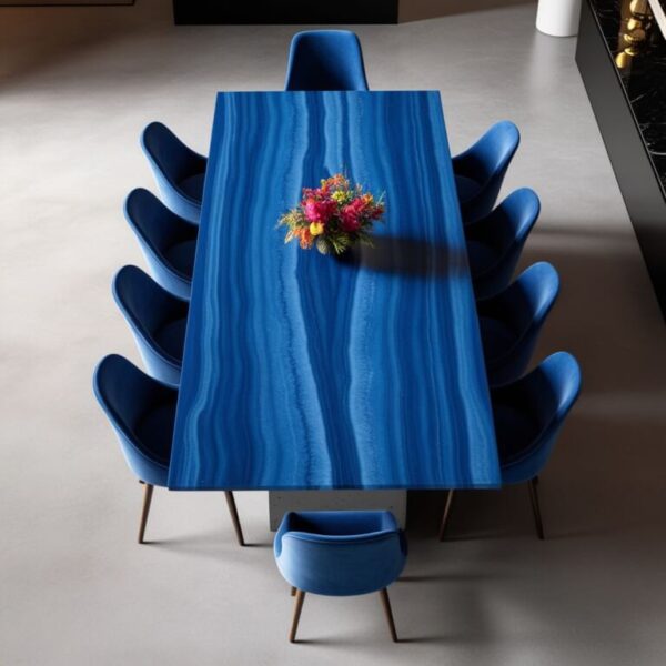 Blue Macaubas Quartzite Dining Table - Image 2