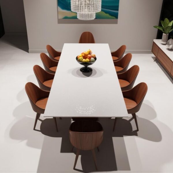 Caesarstone Snow Quartz 8 Seater Dining Table - Image 3