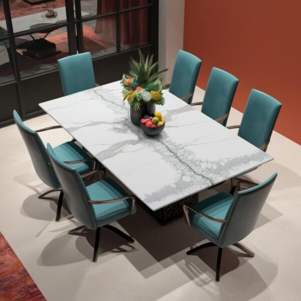 Cararra Quartzite 8 Seater Dining Table - Image 2
