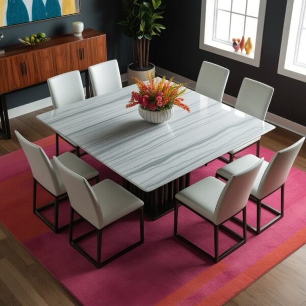 Cararra Quartzite 8 Seater Dining Table - Image 3