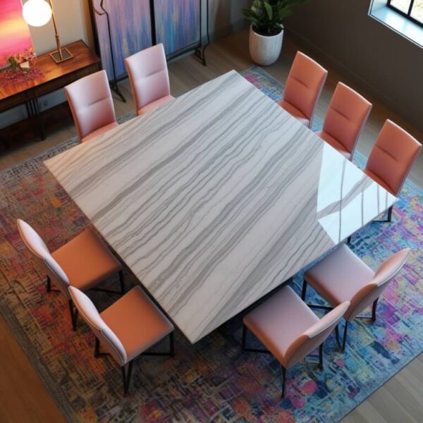 Cararra Quartzite 8 Seater Dining Table - Image 4