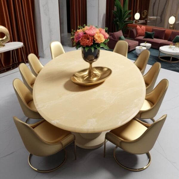 Champagne Onyx 8 Seater Dining Table - Image 2
