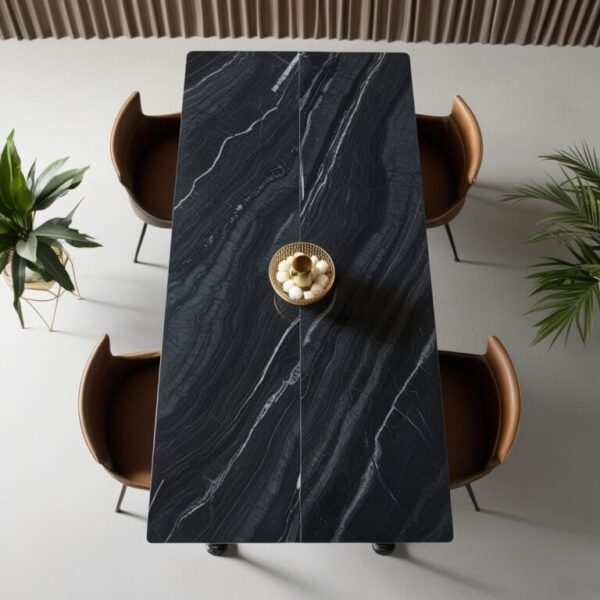 Emperador Dark Marble 8 Seater Dining Table - Image 3