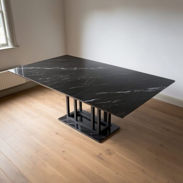 Emperador Dark Marble 8 Seater Dining Table - Image 4