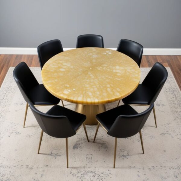 Gold Onyx 8 Seater Dining Table - Image 3