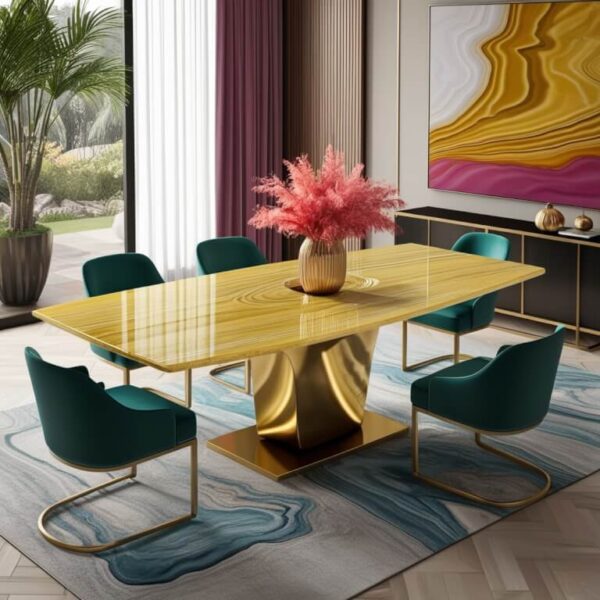 Gold Onyx Dining Table - Image 2