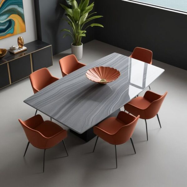 Grey Macaubas Quartzite Dining Table