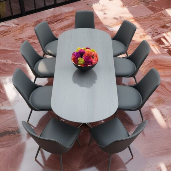 Petra Grey 8 Seater Dining Table - Image 4