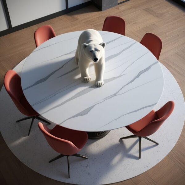 Polar Bear Quartzite Dining Table
