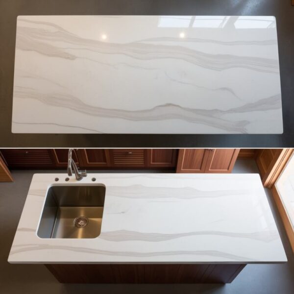 Polished Emperador Marble Countertop - Image 4