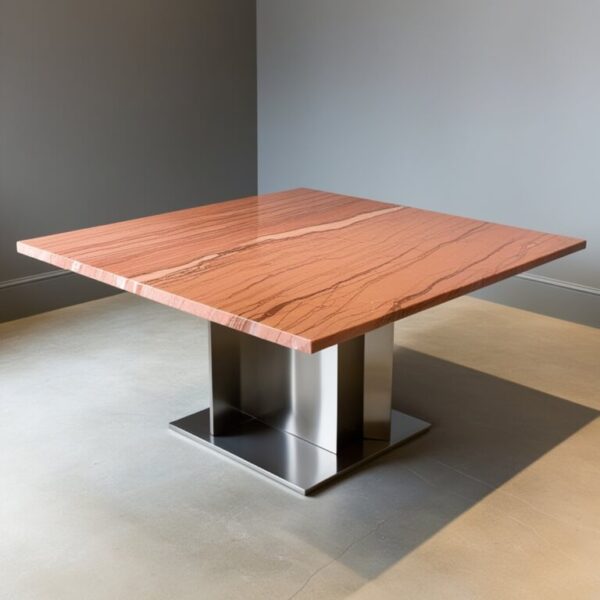 Rosso Levanto Marble 8 Seater Dining Table - Image 2