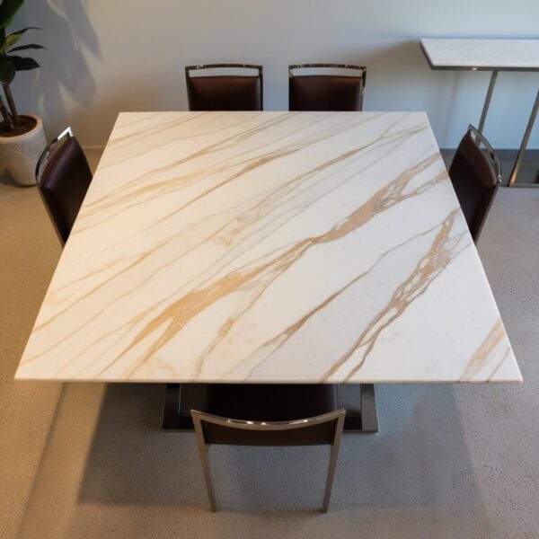 Rosso Levanto Marble 8 Seater Dining Table - Image 4