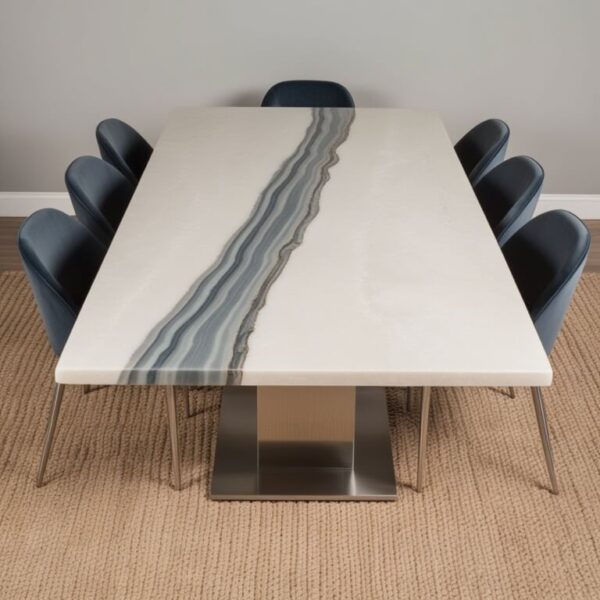 Sea Pearl Quartzite 8 Seater Dining Table