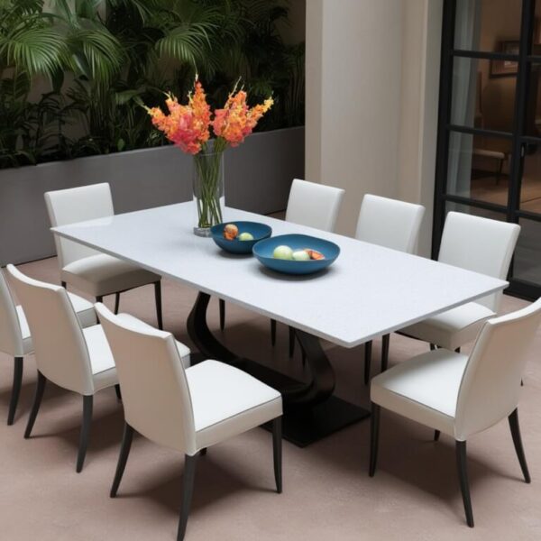 Silestone Stellar Snow Quartz 8 Seater Dining Table