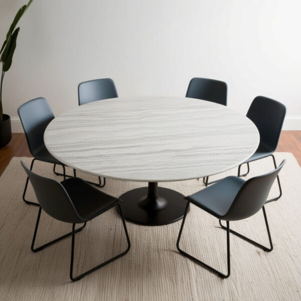 Snowfall Quartzite 8 Seater Dining Table - Image 4