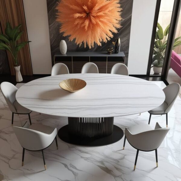 Super White Quartzite 8 Seater Dining Table