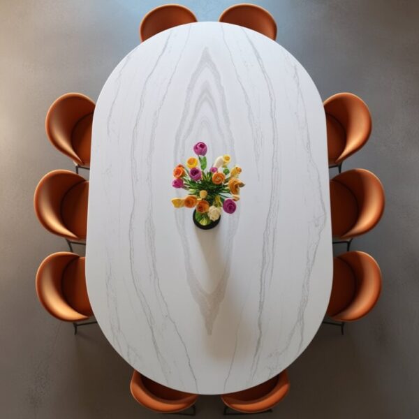 Super White Quartzite 8 Seater Dining Table - Image 2
