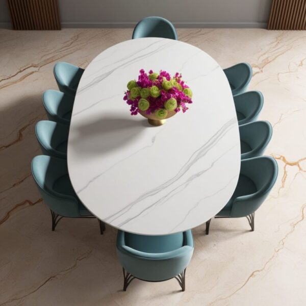 Super White Quartzite 8 Seater Dining Table - Image 3