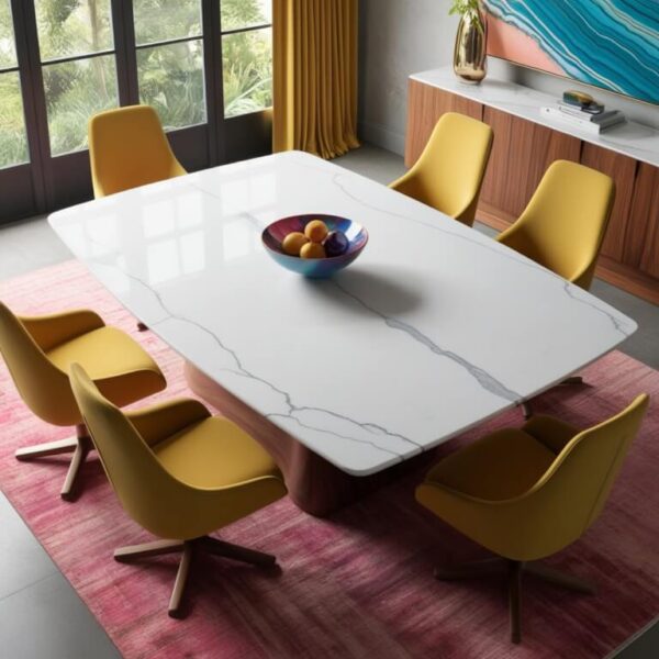 Super White Quartzite Dining Table