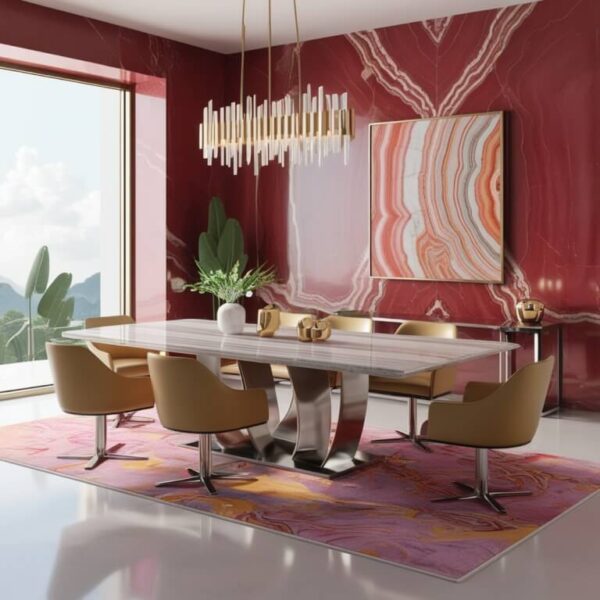 Taj Mahal Quartzite Dining Table