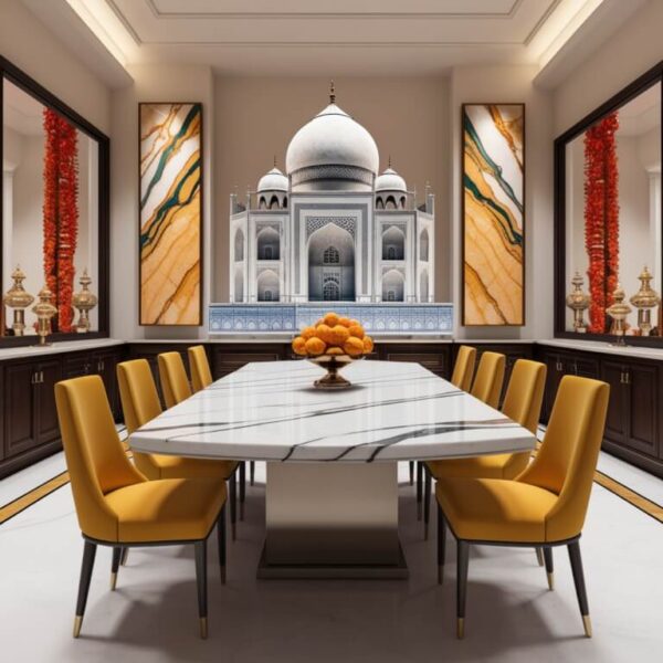 Taj Mahal Quartzite Dining Table - Image 3
