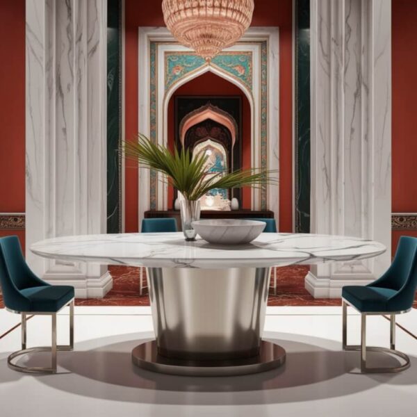 Taj Mahal Quartzite Dining Table - Image 4