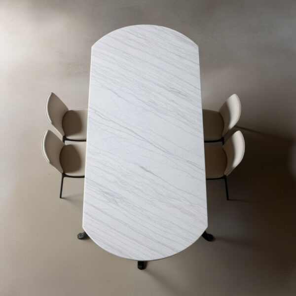 Thassos White Marble 8 Seater Dining Table - Image 4