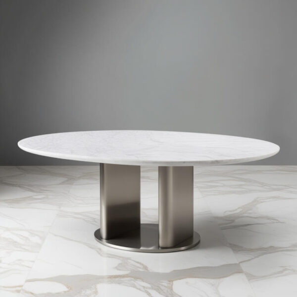 Thassos White Marble Dining Table - Image 3
