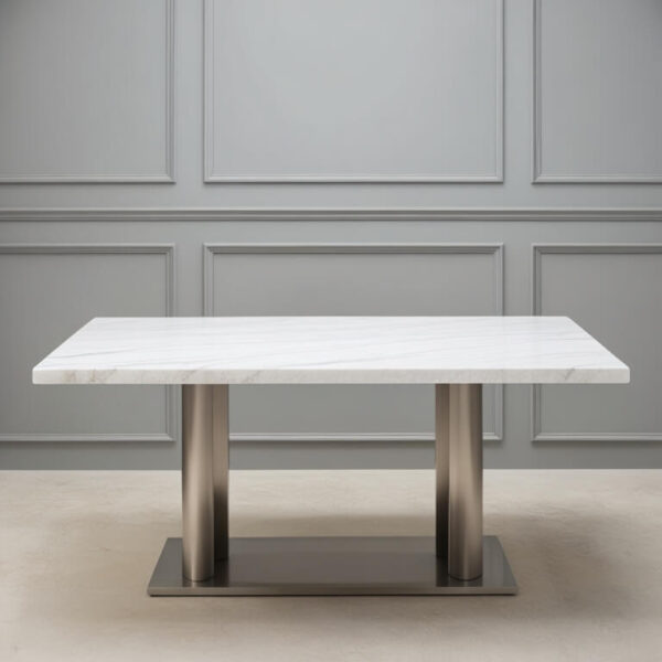 Thassos White Marble Dining Table - Image 4