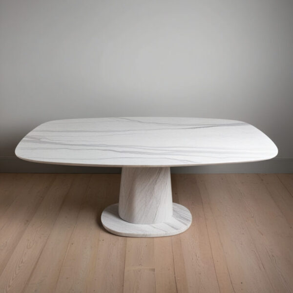Venato White Marble 8 Seater Dining Table - Image 2