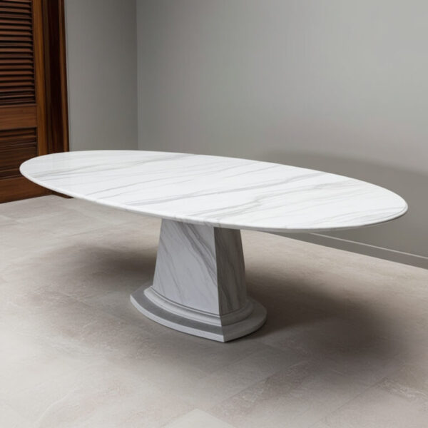 Venato White Marble 8 Seater Dining Table - Image 4