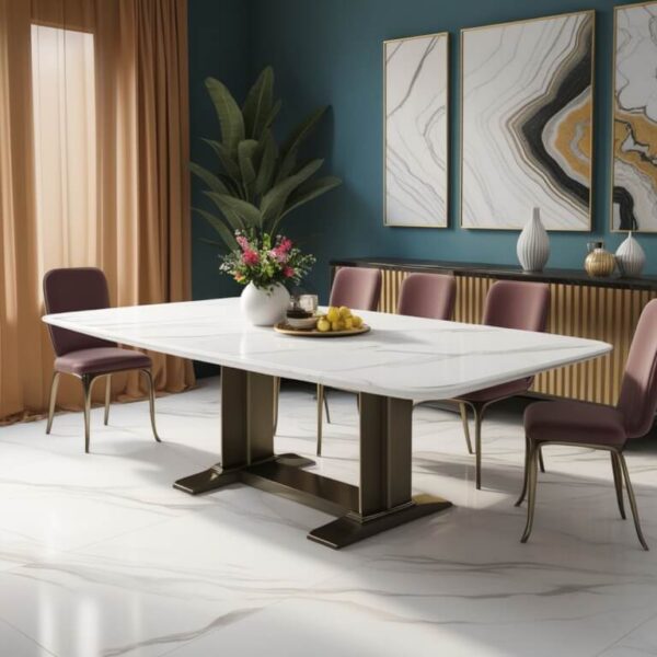 Venato White Marble Dining Table