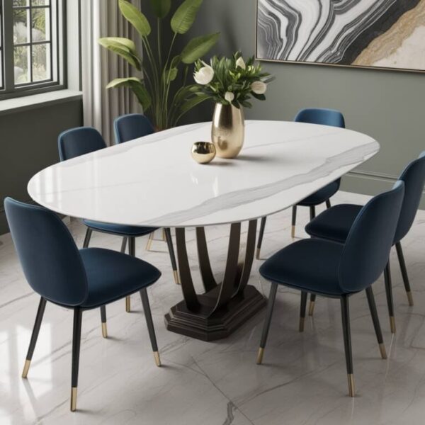 Venato White Marble Dining Table - Image 2