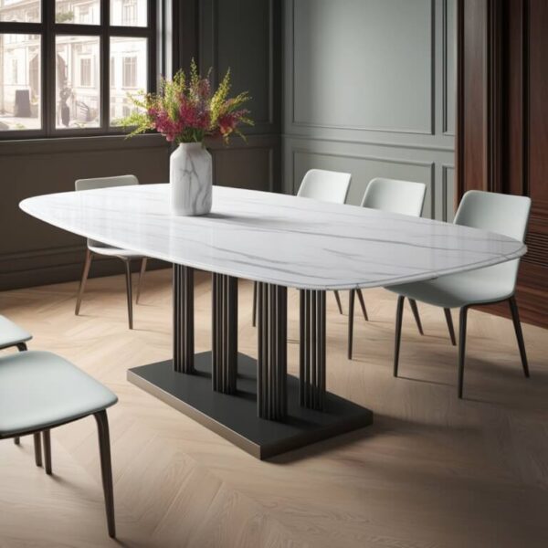 Venato White Marble Dining Table - Image 3