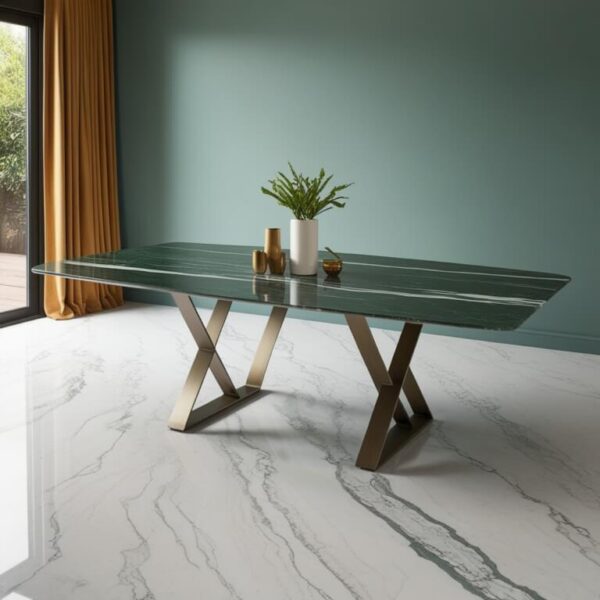 Verde Alpi Marble Dining Table