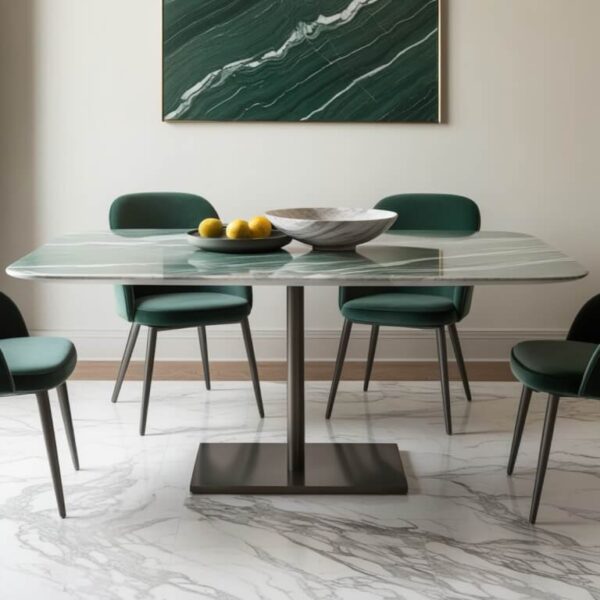 Verde Alpi Marble Dining Table - Image 2