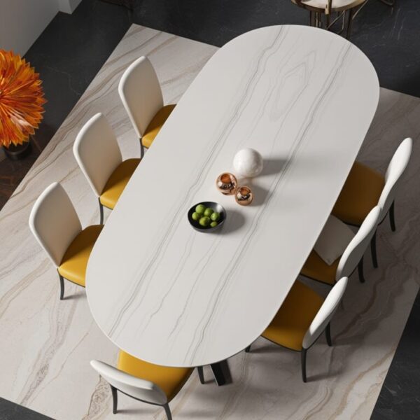 White Pearl Quartzite 8 Seater Dining Table - Image 2