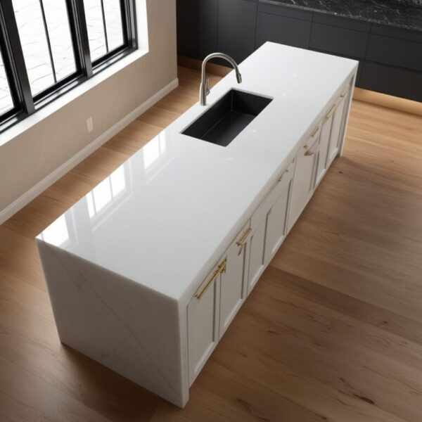 White Pearl Quartzite Countertop - Image 4